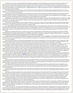 one page of type with tiny margins, small font size, and tight spacing