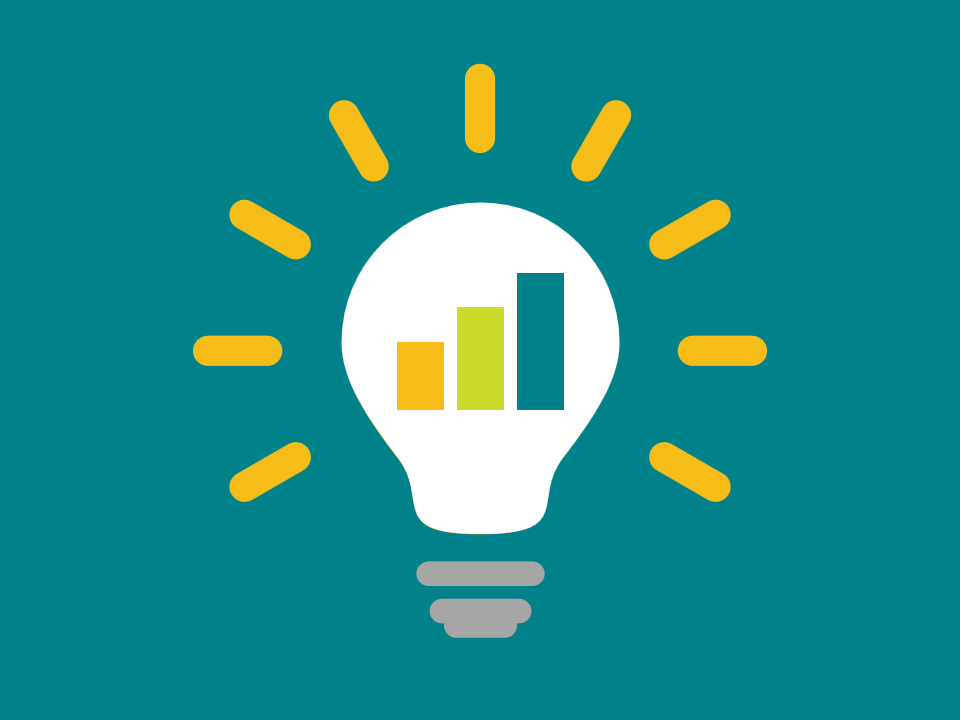 light bulb overlayed with a bar graph