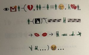 icons depicting an email exchange between two friends